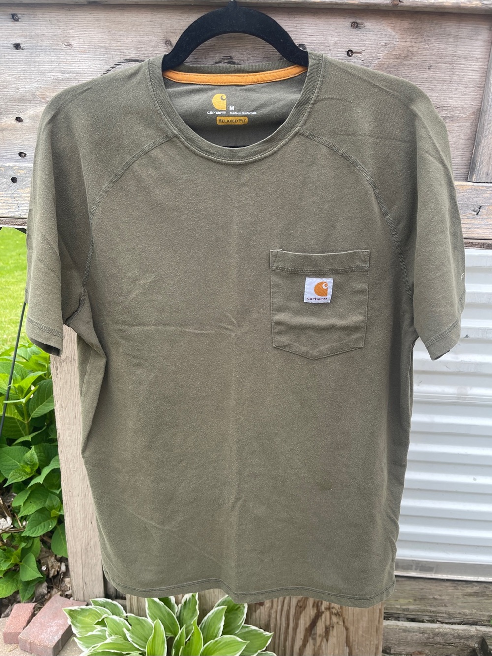 Carhartt Men’s Olive Green Pocket T-Shirt size M